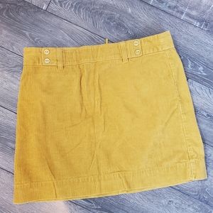 LOFT Yellow Corduroy Mini Skirt